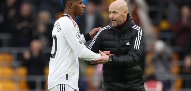 تين هاج يعلق على المركز الأفضل لـ ماركوس راشفورد بين الجناح والمهاجم